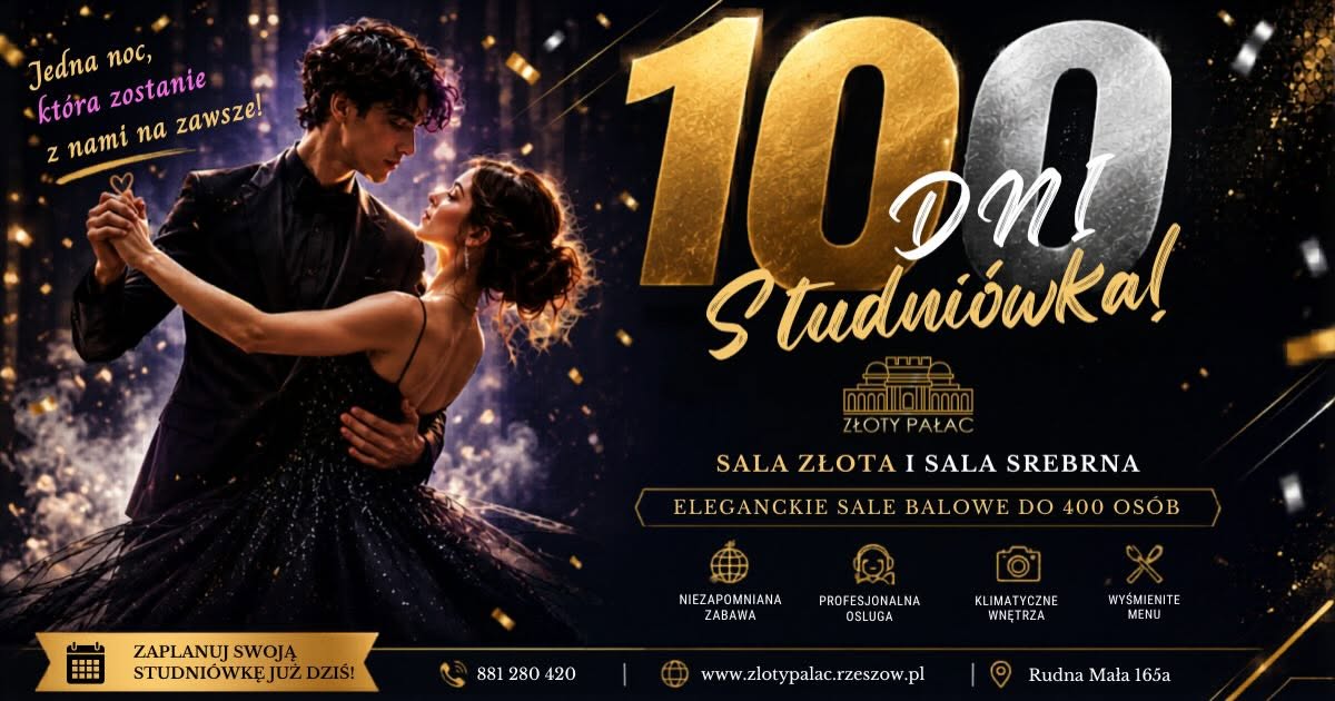 Sale balowe Złotego Pałacu przygotowane na studniówkę